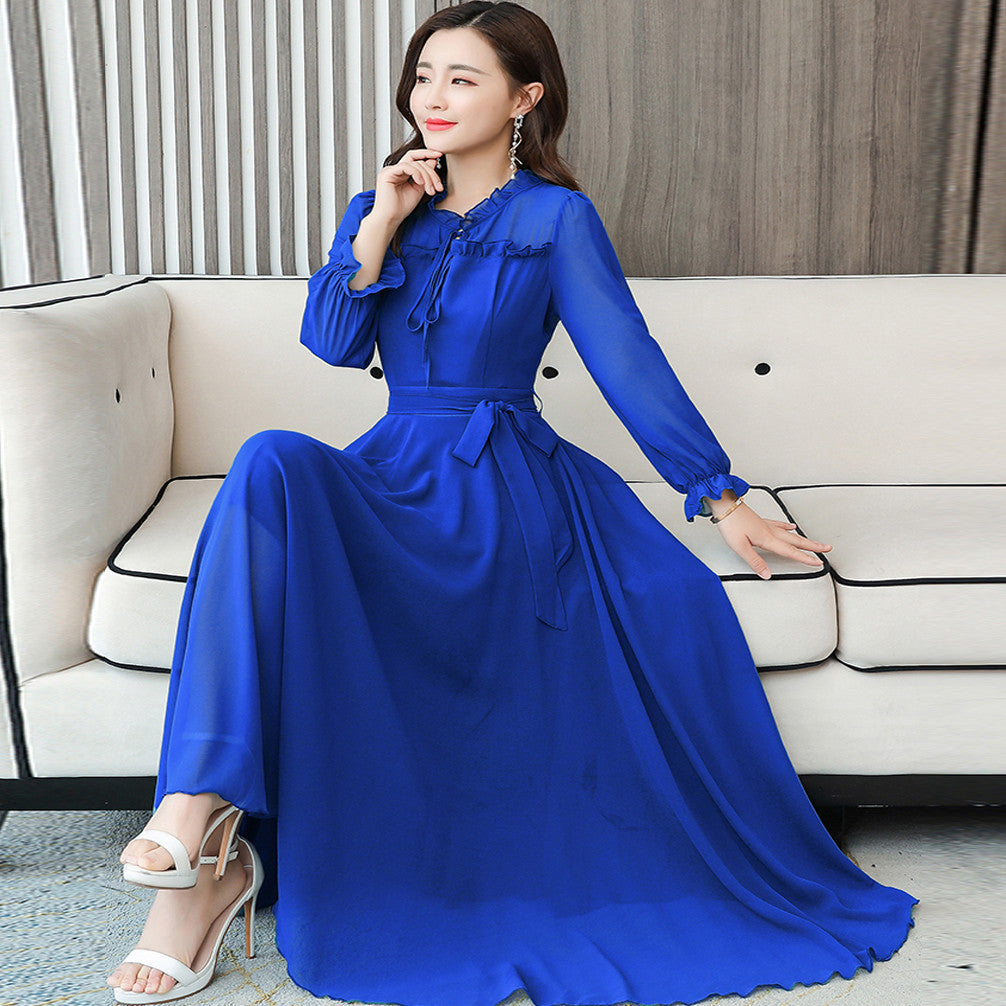 Women's Solid Color Plain Maxi Dress AX-92