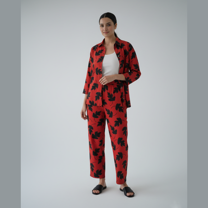 Autumn Leaf Printed Khaddar Co-Ord Set TF-101