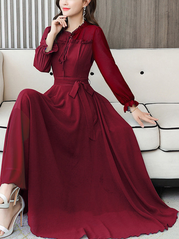 Women's Solid Color Plain Maxi Dress AX-92