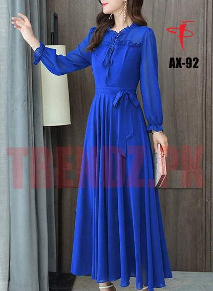 Women's Solid Color Plain Maxi Dress AX-92