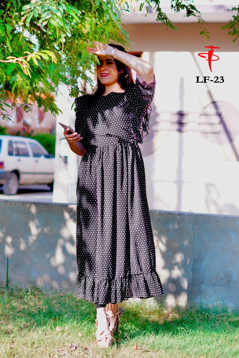 Women’s Premium Chiffon Printed Long Maxi Dress LF-23