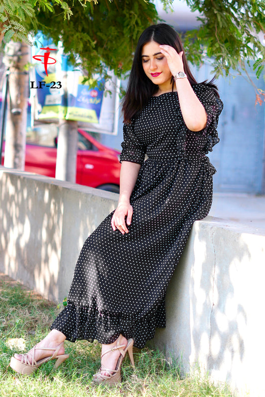 Women’s Premium Chiffon Printed Long Maxi Dress LF-23