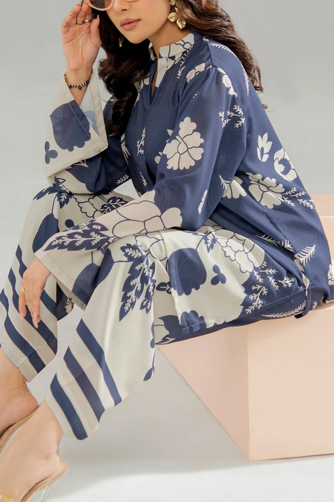 Stitched 2 piece printed shirt and trouser VK-104